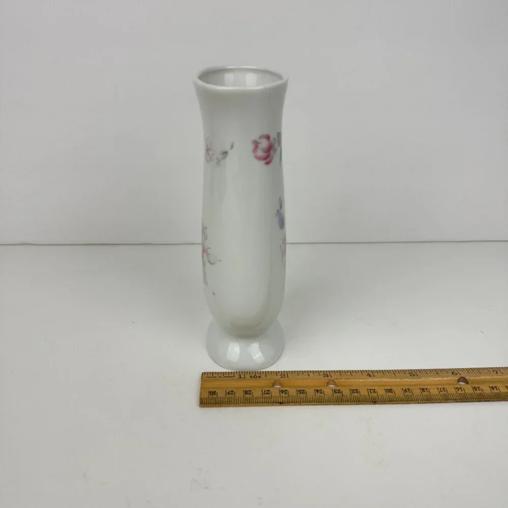 Vtg‎ 90s Especially for you FTD Flower Vase White Pastel Floral Image 6.5in tall